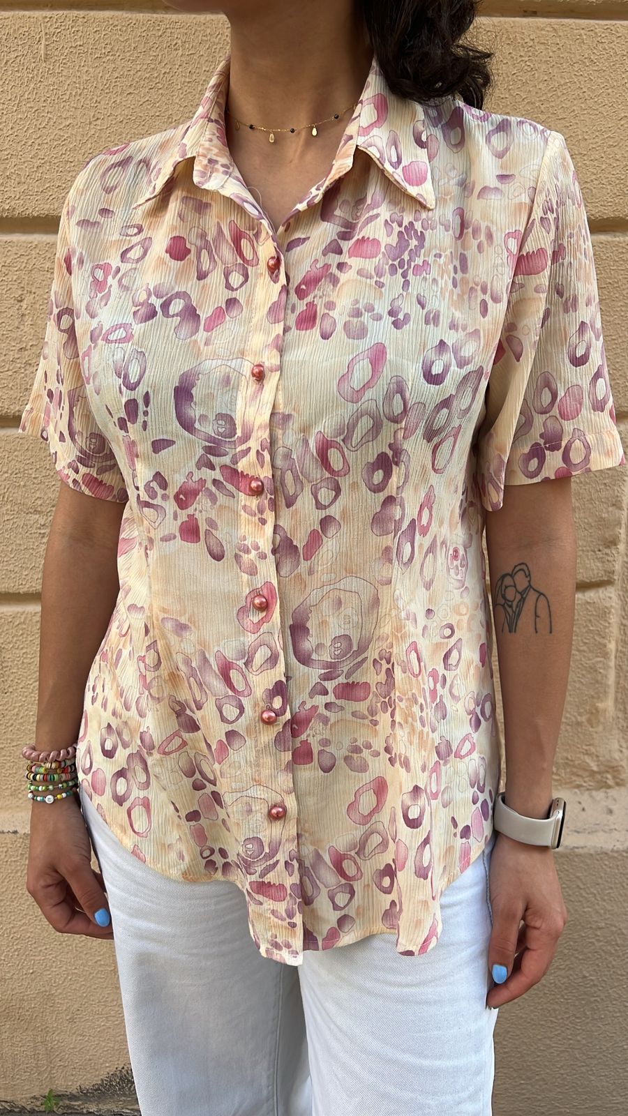 Abstract Art Print Button-Down Shirt