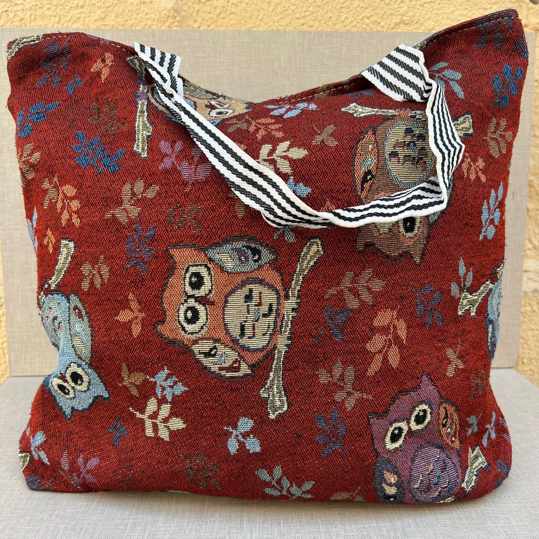 Owl Tapestry Tote Bag