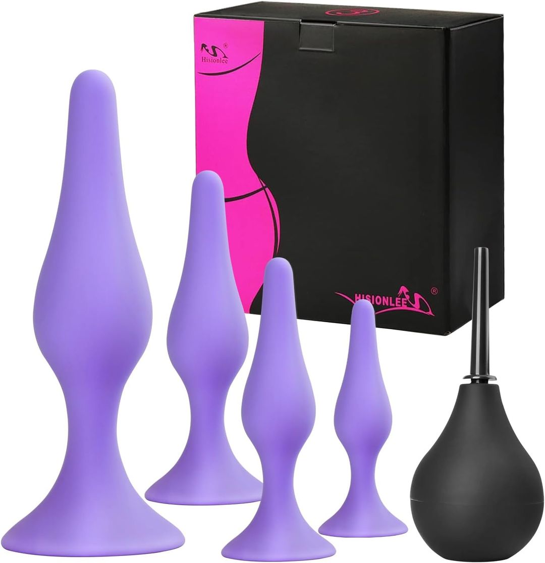 KIT ANAL JUEGO DE 4 TAPONES ANALES DE SILICONA MÉDICA