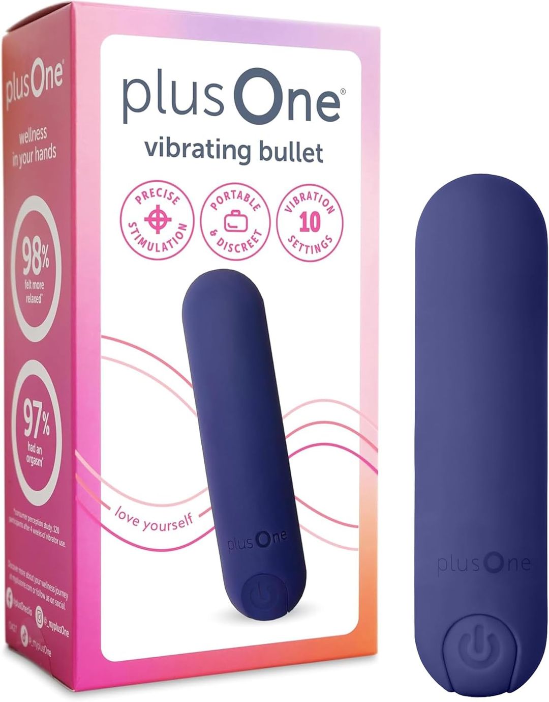 PLUS ONE BALA VIBRADORA 10 MODOS IMPERMEABLE COMPACTO