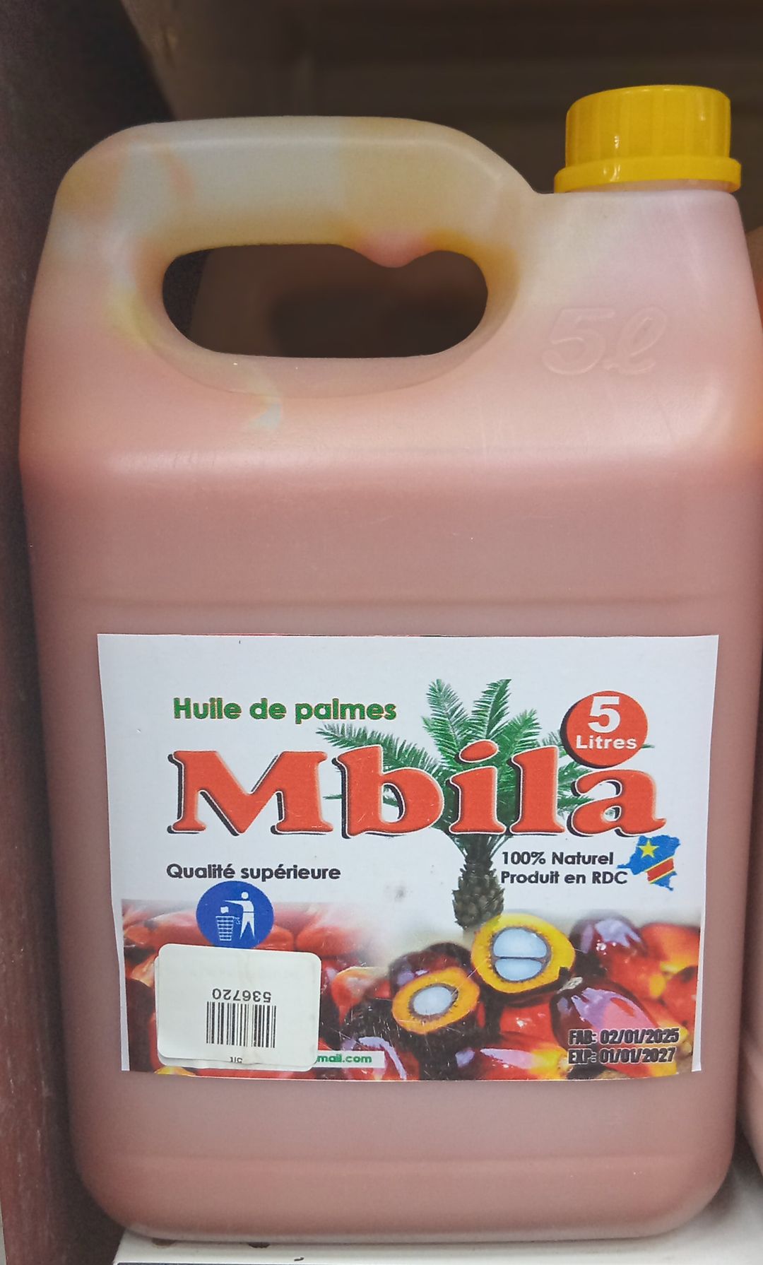 Huile de palmes Mbila  5ltr