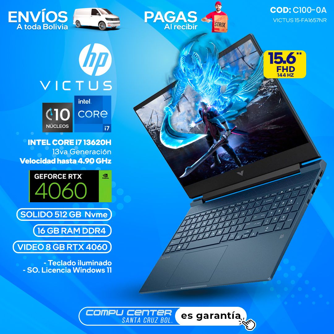 HP VICTUS 15 FA1657NR / CORE i7 13Va Generación / RTX 4060 8 GB