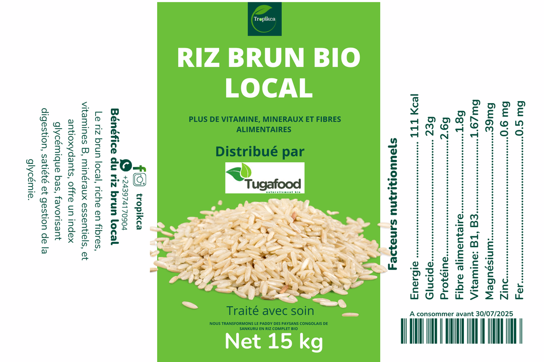 Riz complet bio 15 kg Tropikca
