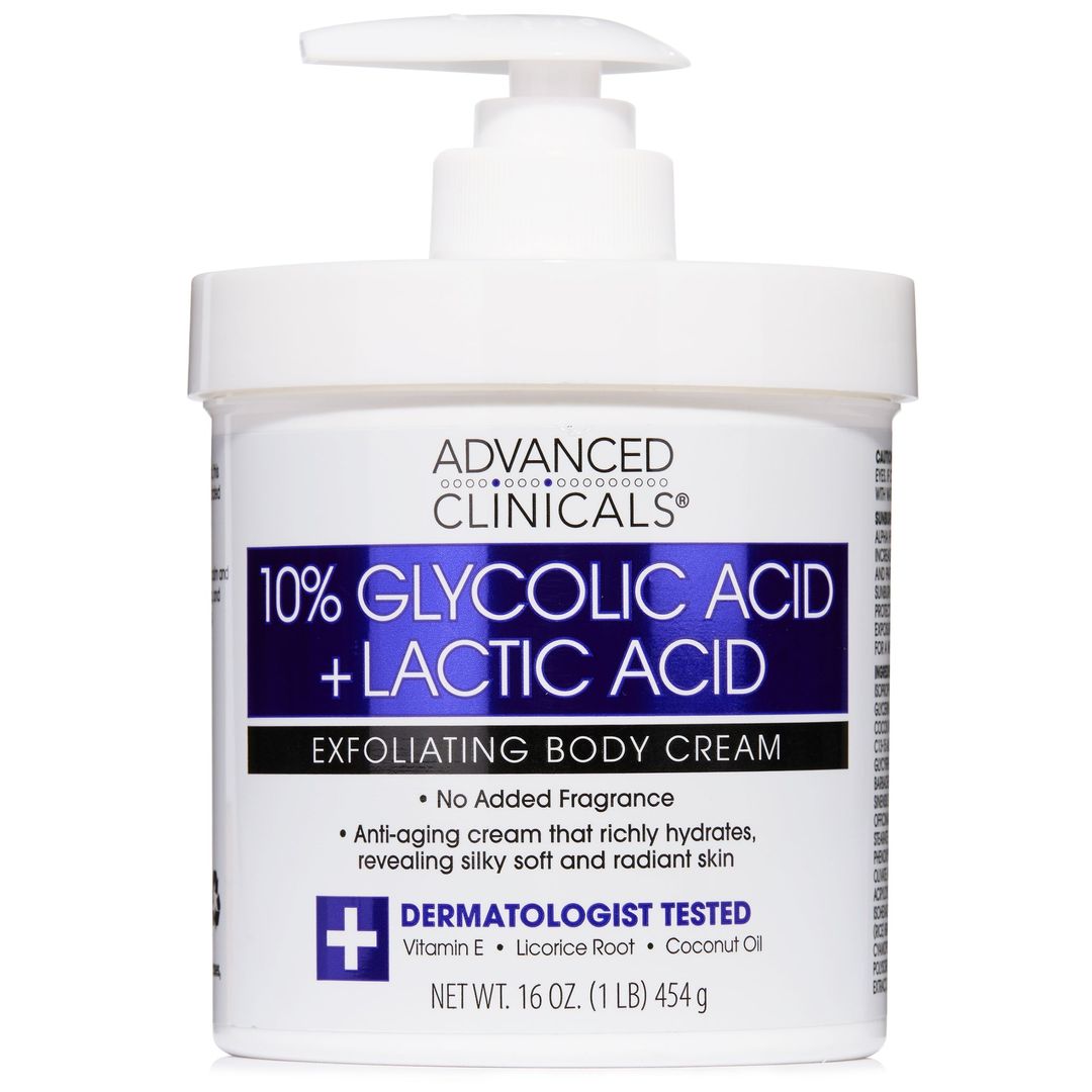 Advanced Clinical Body & Face 10% Glycolic + Lactic Acid Body Cream 