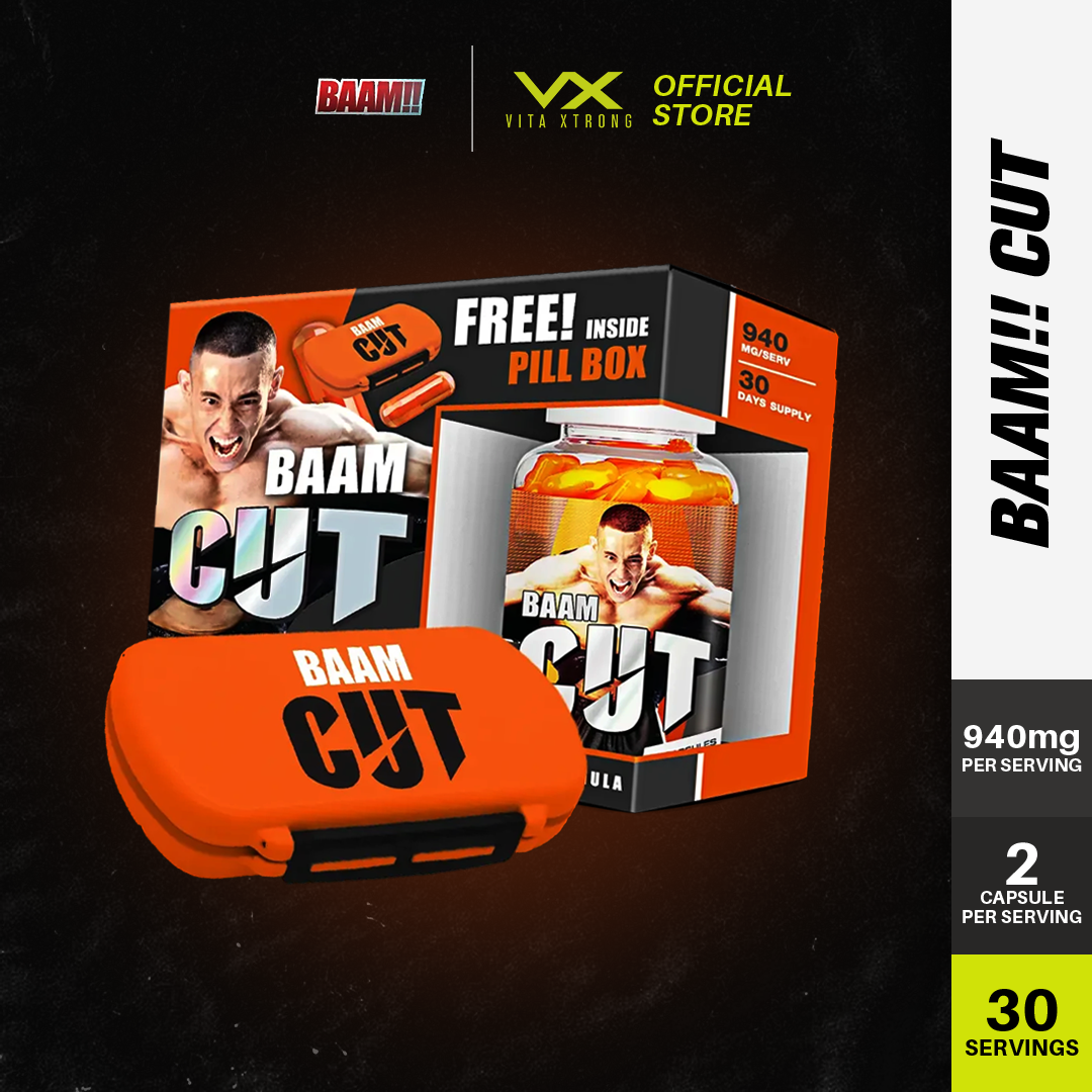 BAAM!! CUT FAT BURNER FREE PILL BOX 60 CAPSULES (30 days supply)
