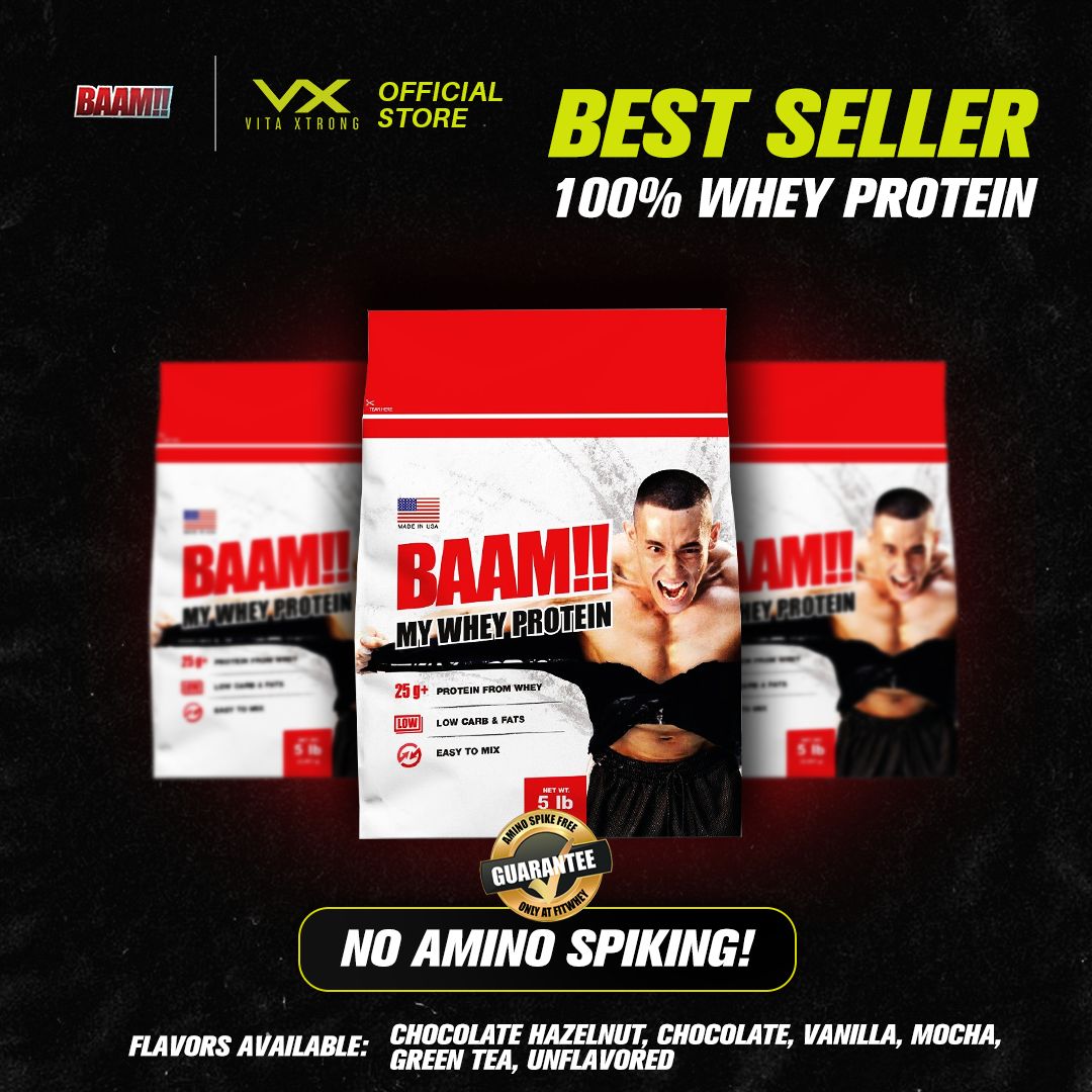 BAAM!! MY WHEY PROTEIN Powder (10lbs, 4.5kg) Muscle Gain, Very Delicious Taste