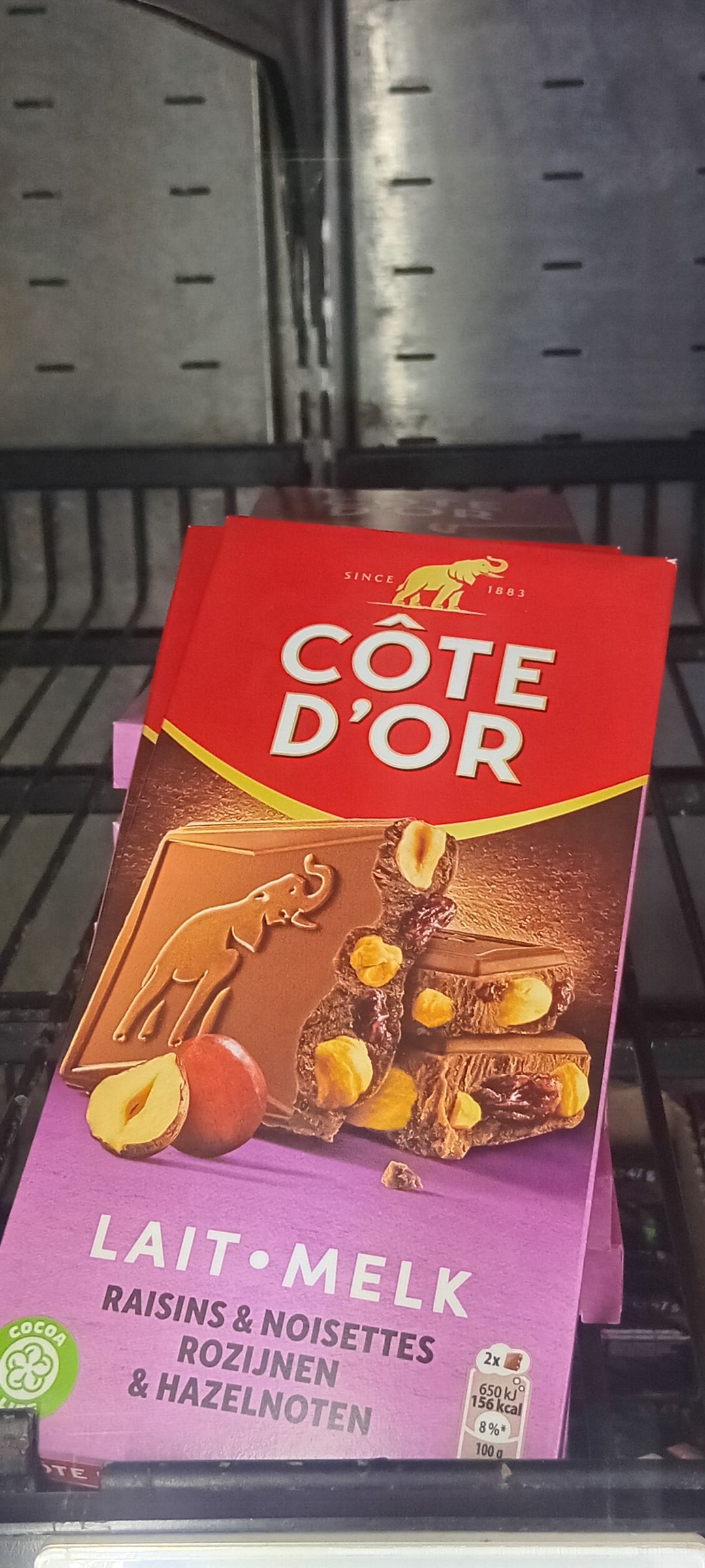 Cote D’Or Choc. Lait/Raisin/Nois 180gr