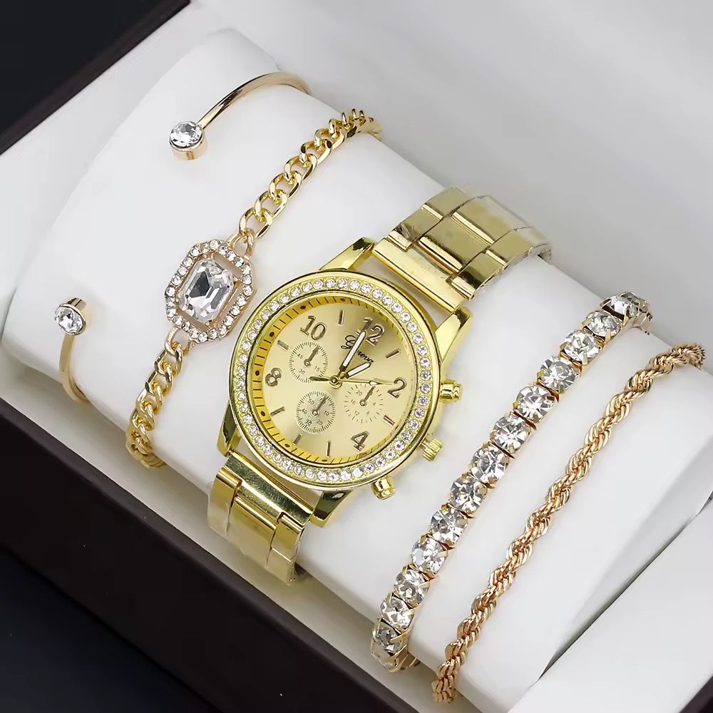 Ladies Bracelet Watches Gift Set Girls Hand Chain Watch 4pcs Bracelet Watch Set Female Wholesale