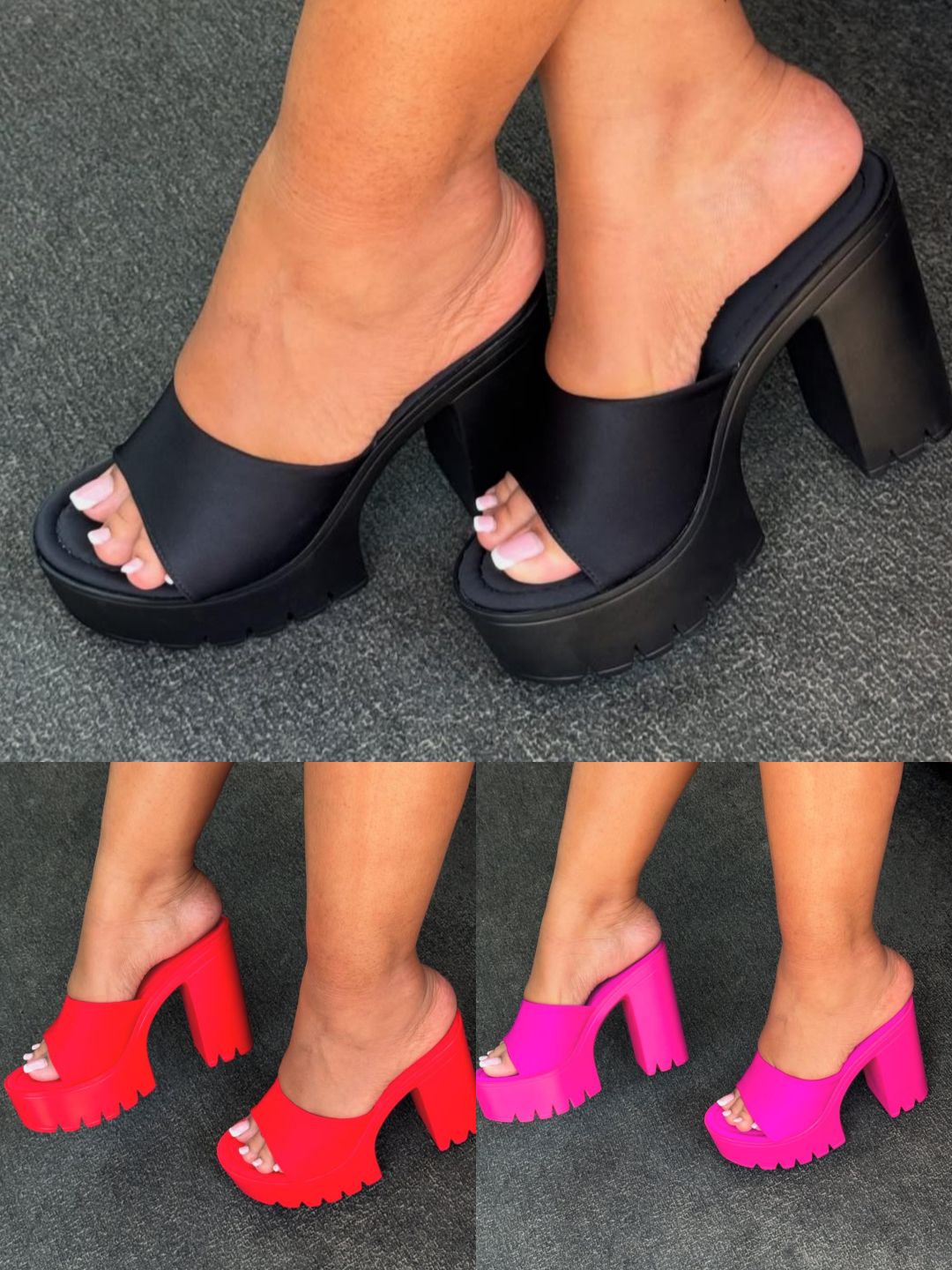 ZARA Solid Strap Chunky Block Heels