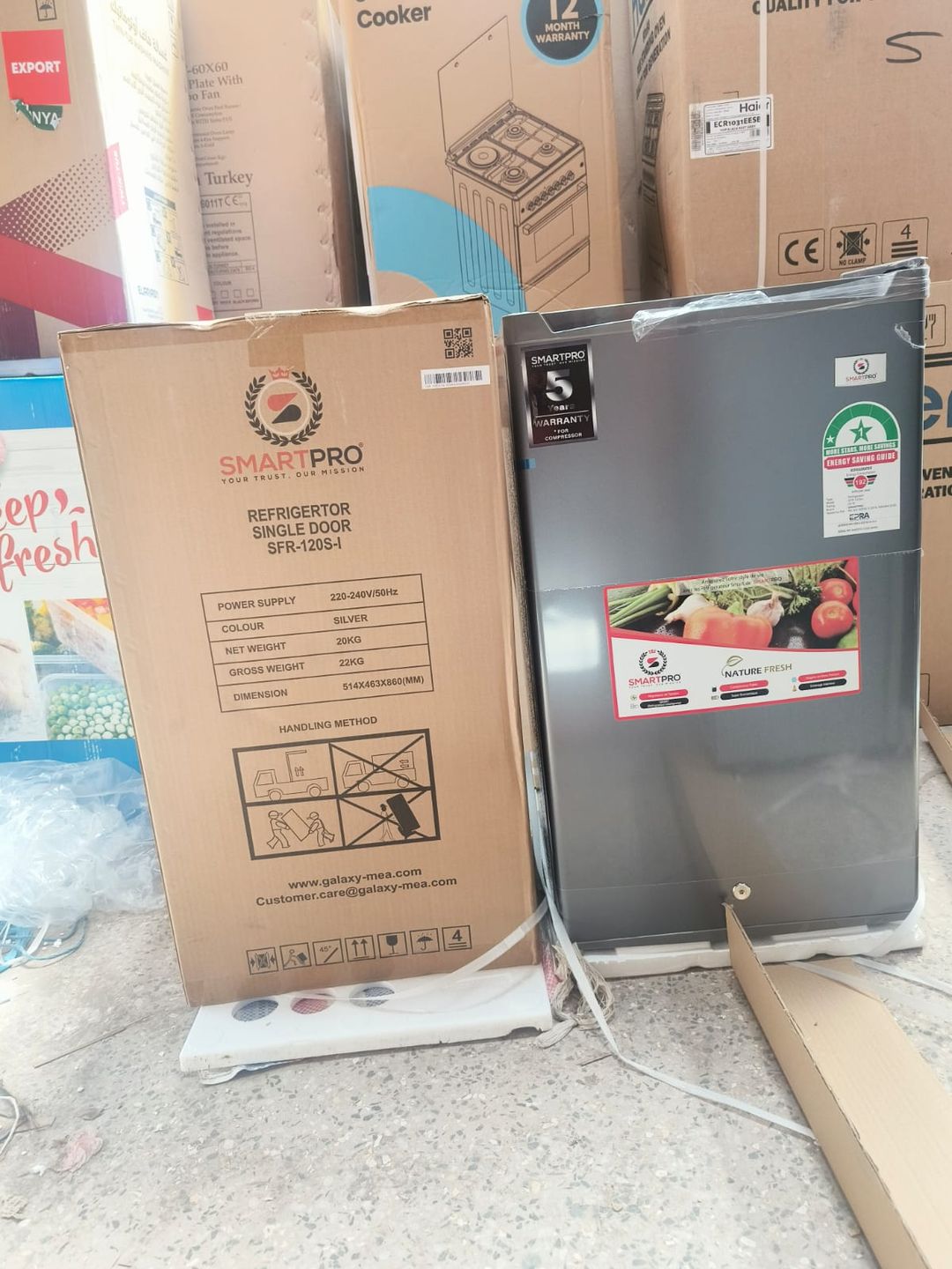Smart pro SFR-120S-I Single Door Refrigerator - 90 Litres - Silver