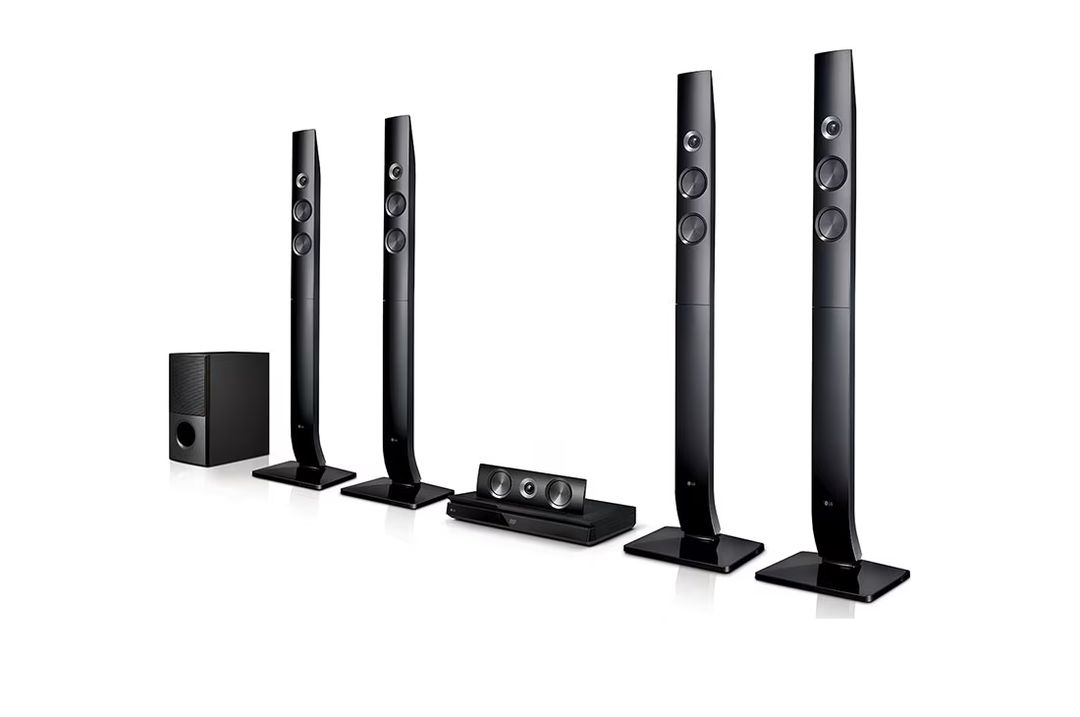 LG Home theater LHD71C, 5.1ch Surround system (4 Tallboy), 1,000W, Bluetooth, FM radio, Bass Subwoofer, DVD HTS