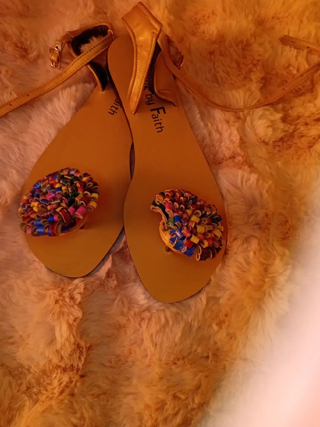 Colourful Grace Buckle Leather Sandals