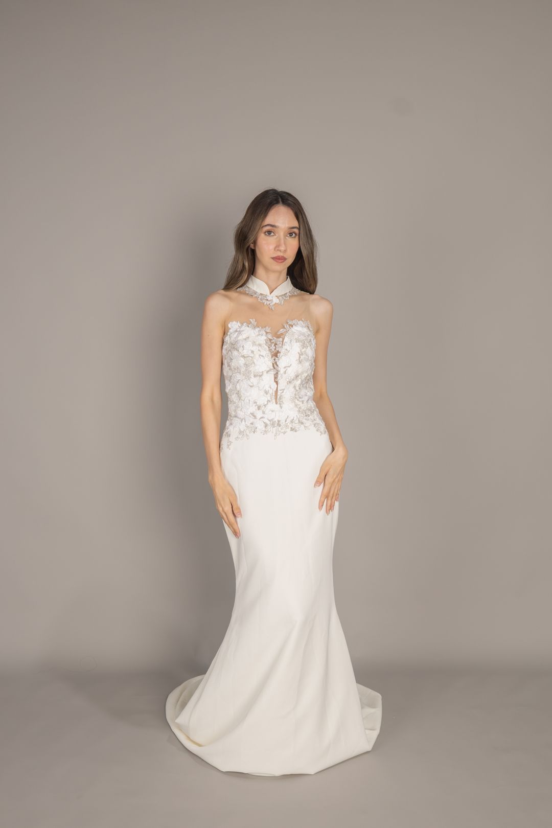 Natasha Oriental Floral Cheongsam Off-White