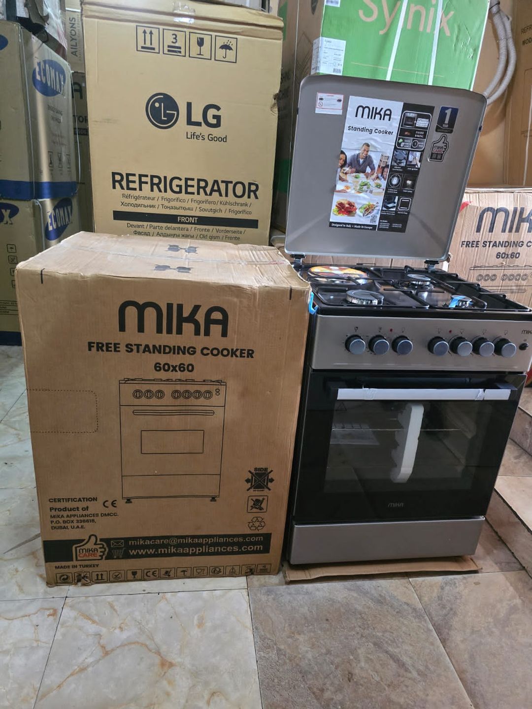 60*60 Mika 3+1 free standing cooker 