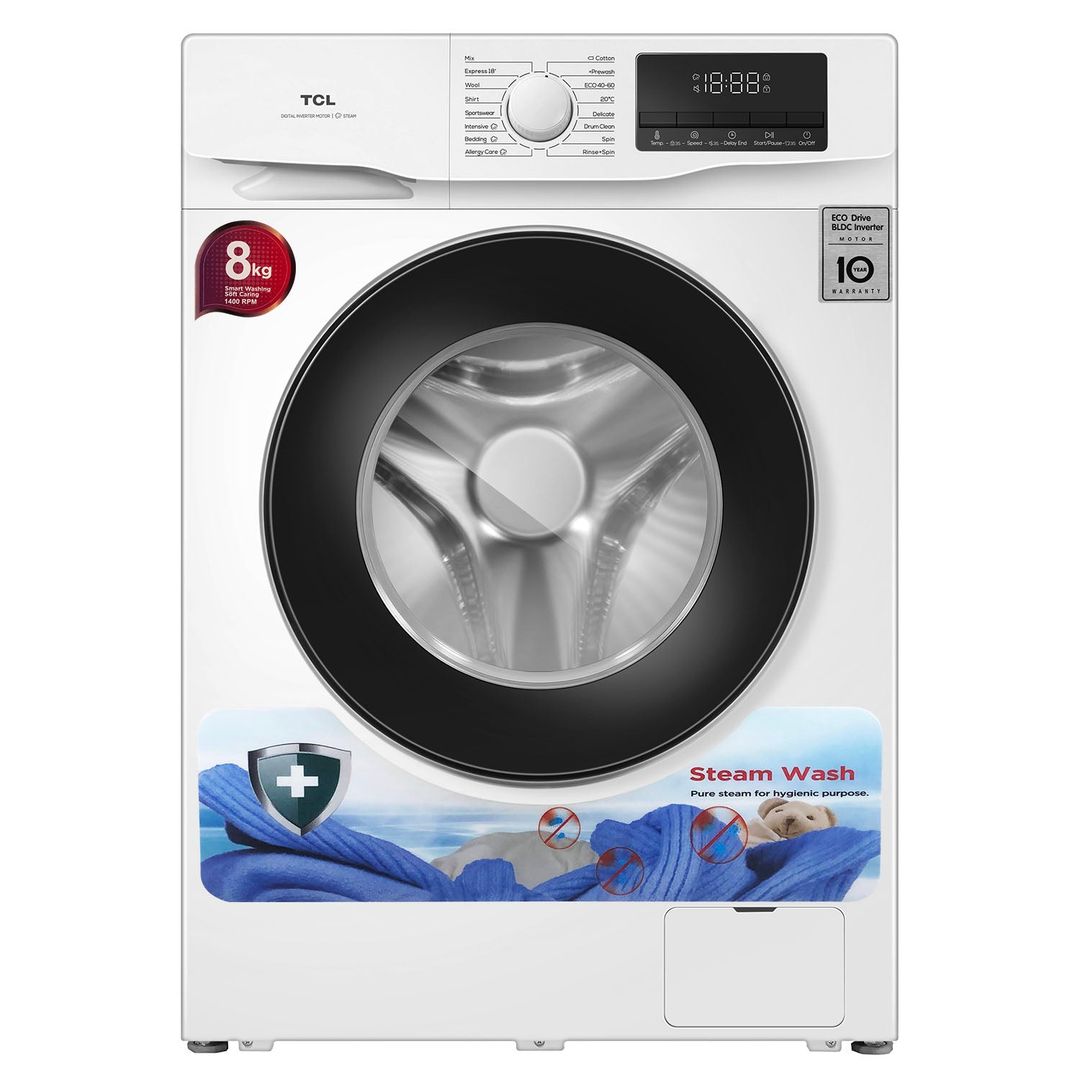 TCL WASHING MACHINE FRONT LOAD 8KG 