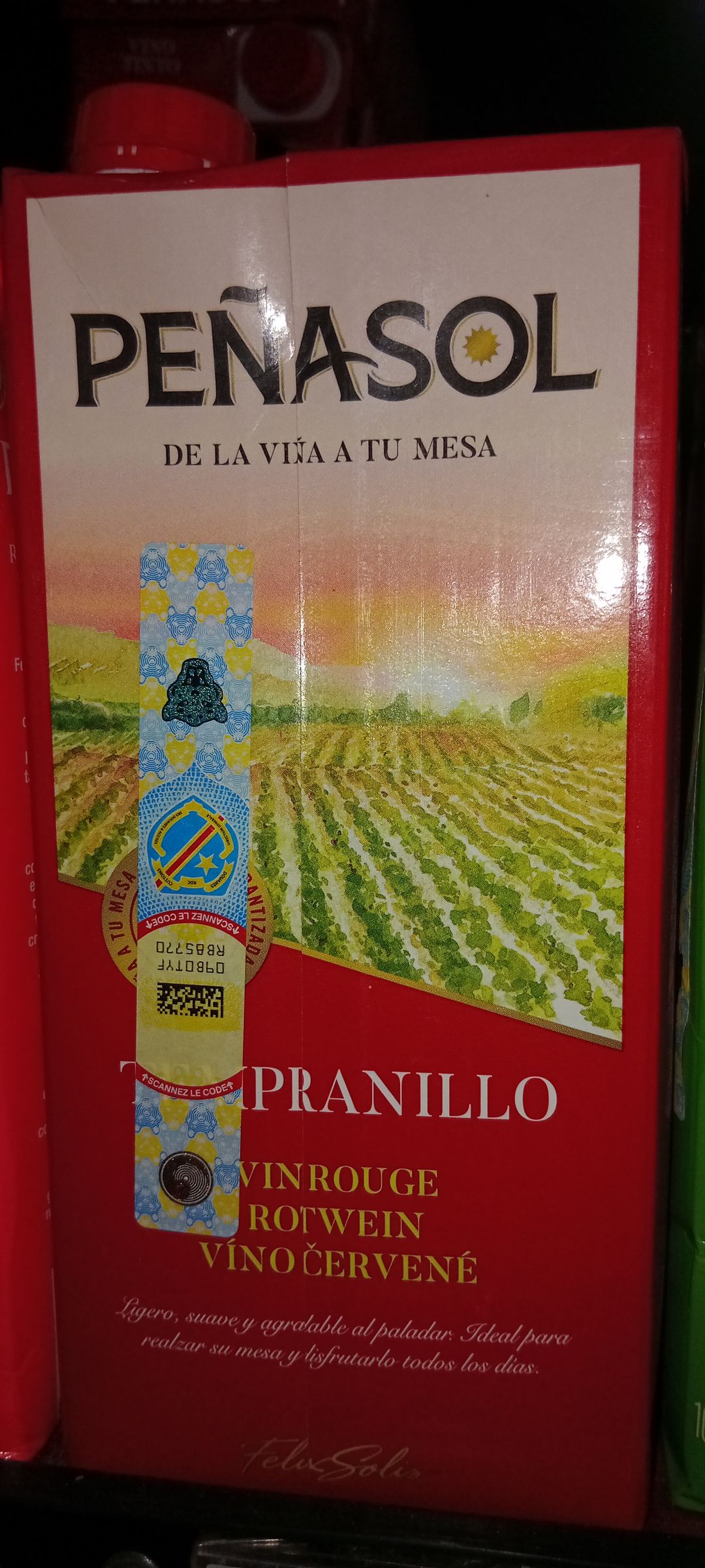 Penasol Vino Tinto Crt Tempr. Red 1lt