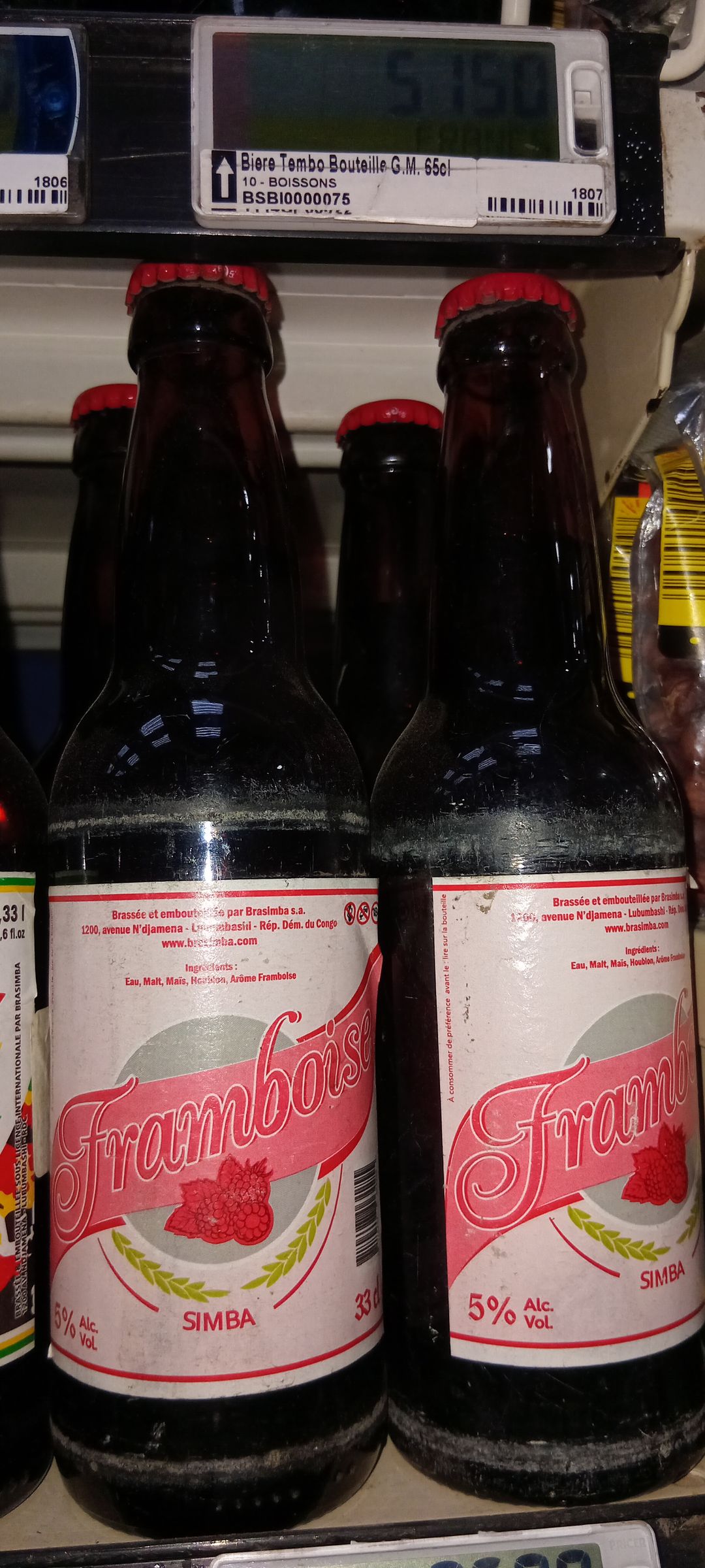 Biere Simba Frambroise Bouteille P.M 33cl