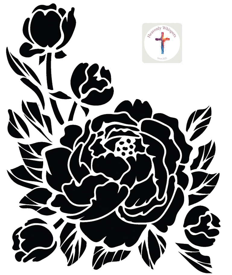 Peony - 30x30cm - Stencil