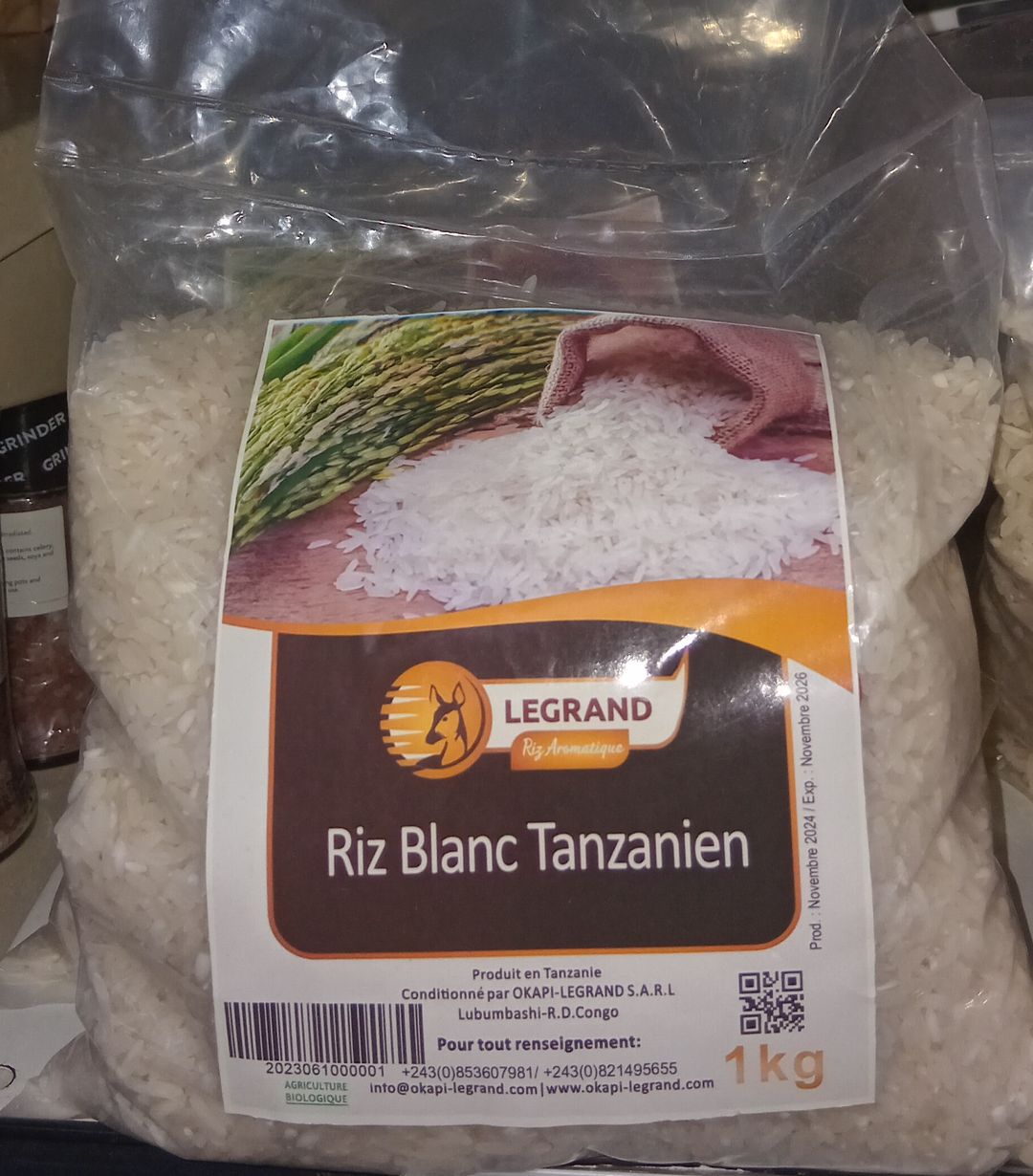 Legrand Riz Blanc Tanzanien 1kg