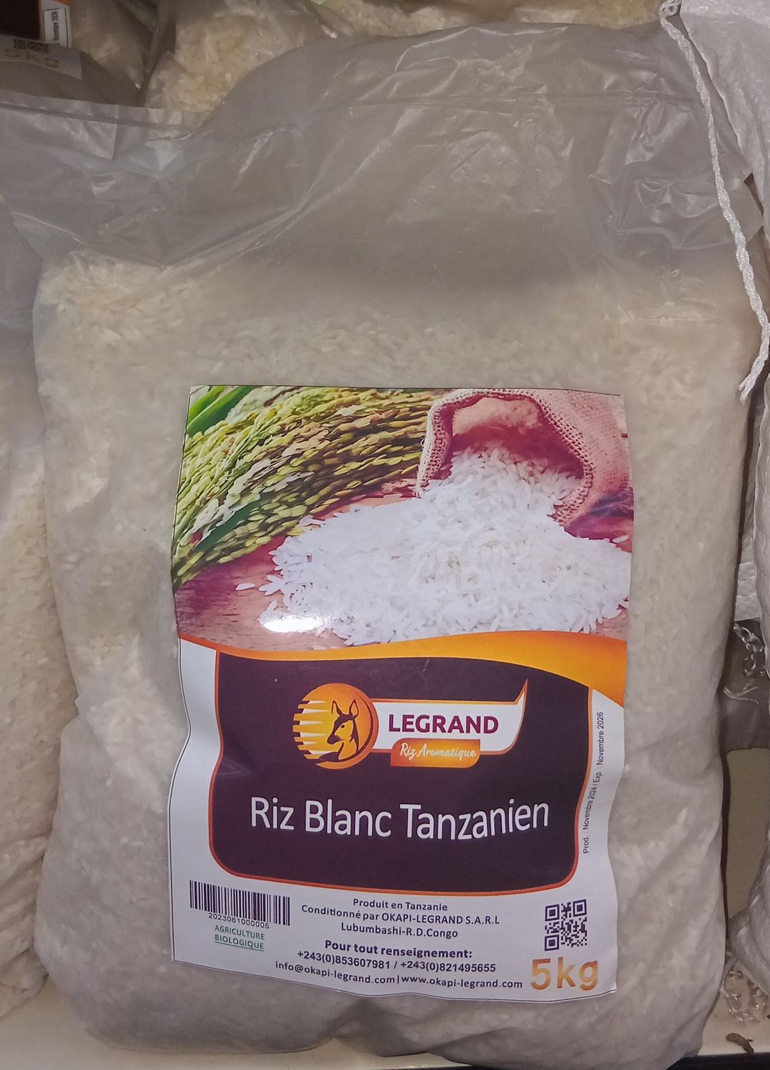 Legrand Riz Blanc Tanzanien 5kg