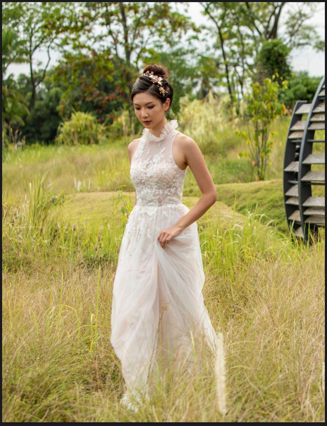 Jennis Blush Lightweight Tulle Wedding Dress #1