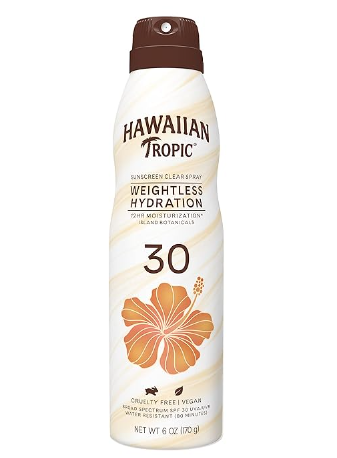 Hawaiian Tropic Weightless Hydration Clear Spray Sunscreen SPF 30