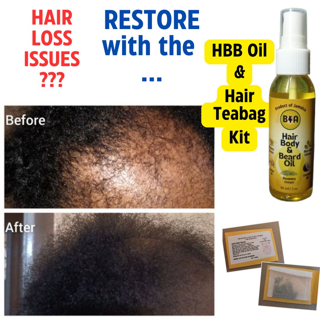 HBB Kit - Hair, Body & Beard Oil + Rosemary & Bay Leaves Teabag Kit