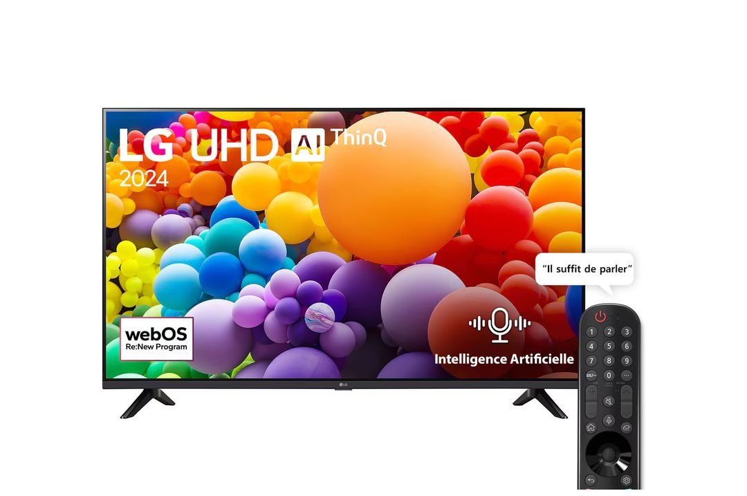 Smart TV LG UHD UT73 4K, 65 pouces, Télécommande Magique IA HDR10 webOS24 2024