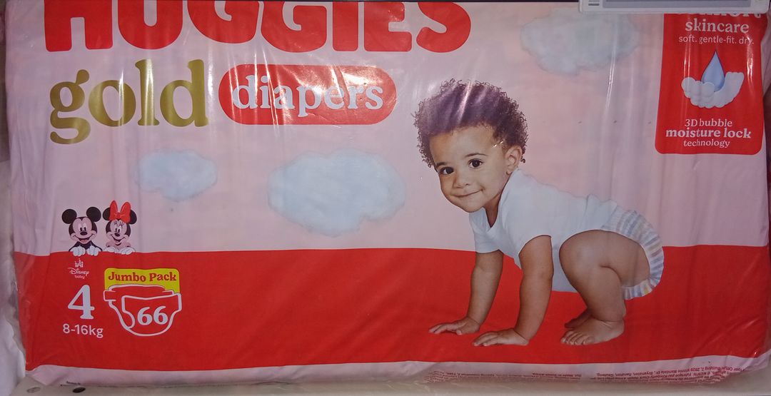 Huggies  Gold Nappies N4 8-14kg 66’S
