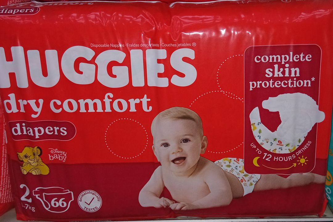 Huggies  Dry Nappies  N2 5-7kg 66’S