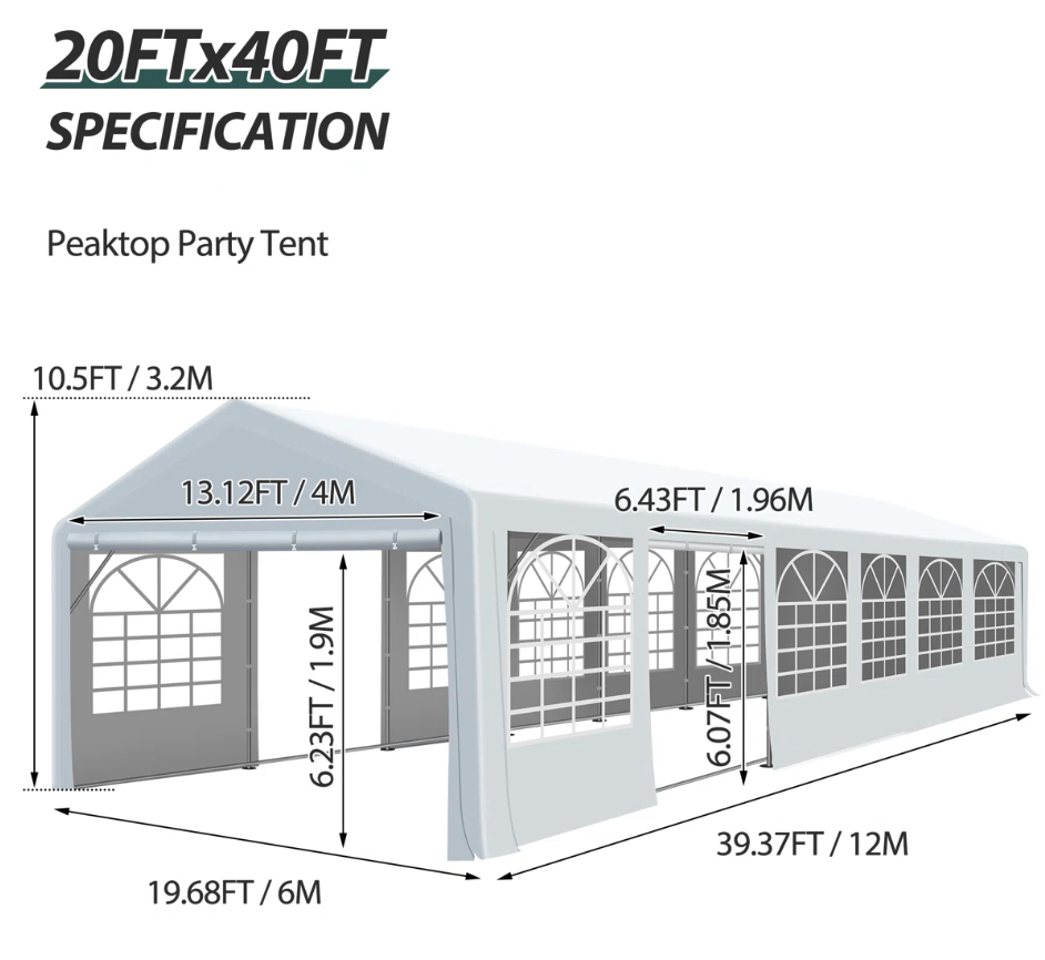 Wedding Tent 20Ftx40Ft