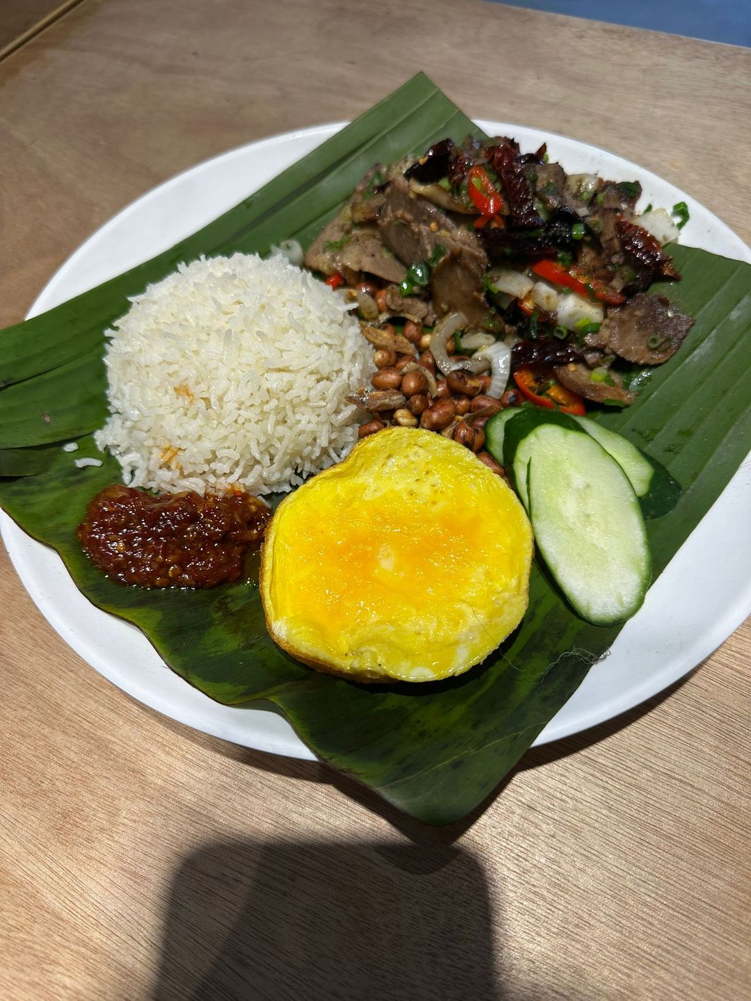 Nasi Lemak Dry Chili (Choose between Chicken or Beef)