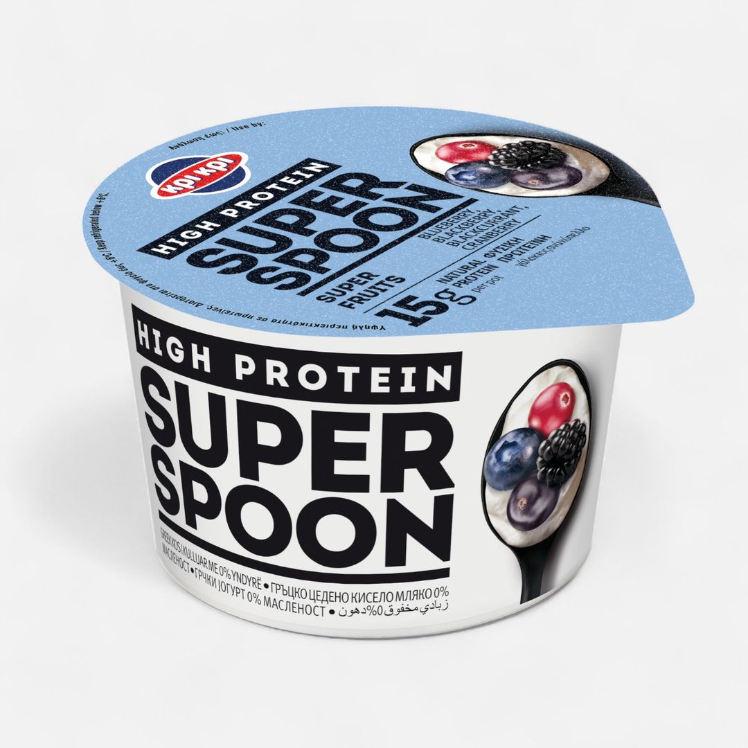 Kri Kri High Protein Super Spoon 0% Fat Blueberry Greek Yogurt 170g