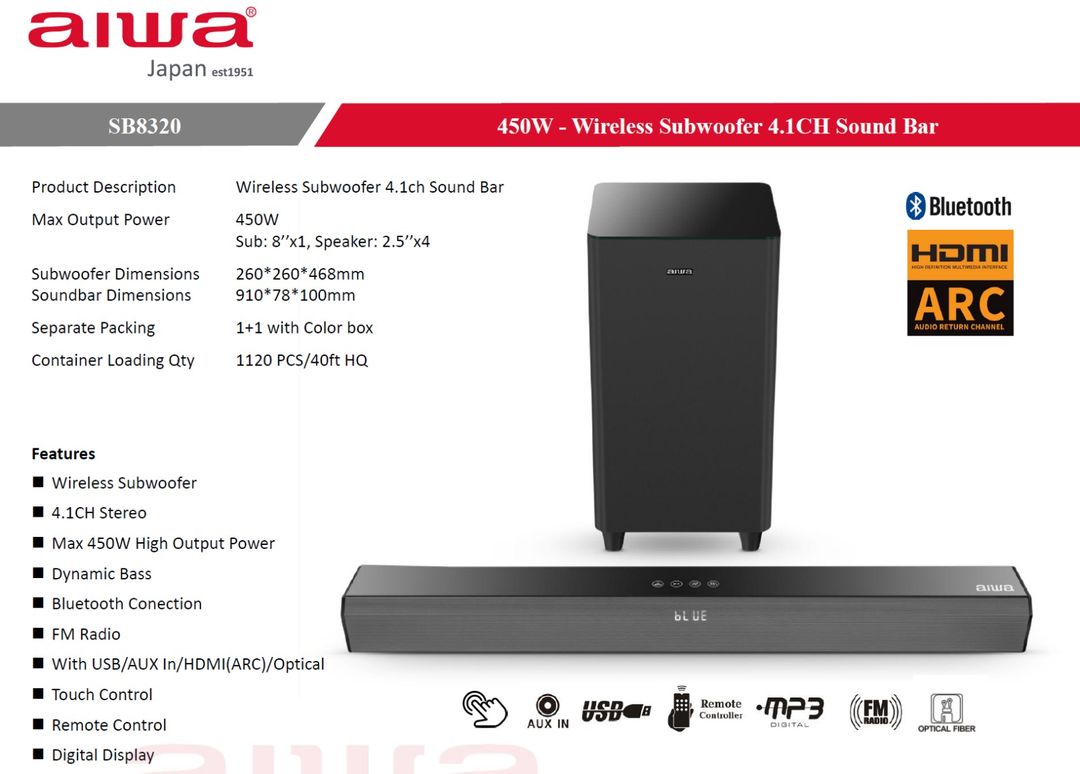 Aiwa sound bar