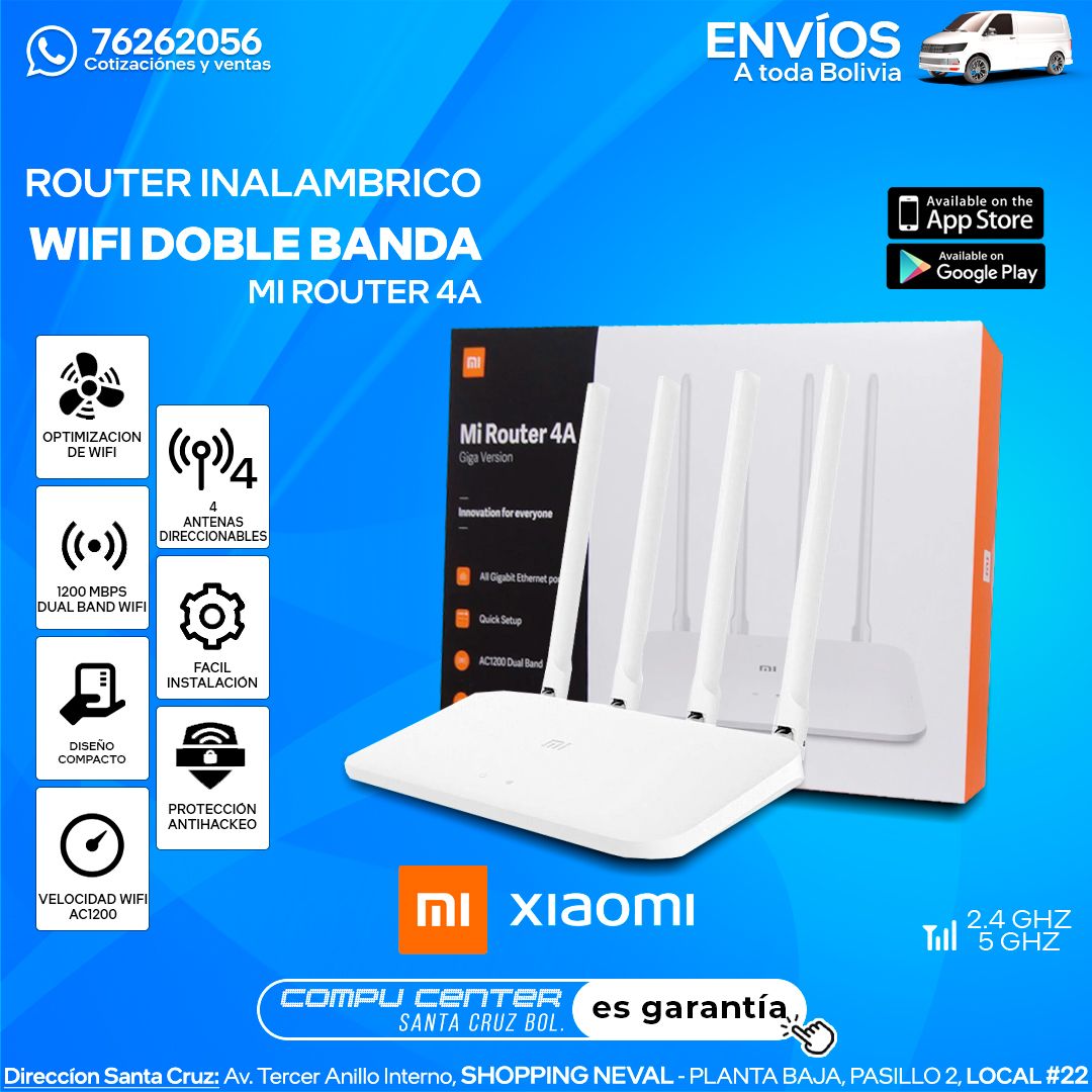 Xiaomi / MI ROUTER 4A / ROUTER WIFI / 4 ANTENAS / 1200 MBPS DUAL BAND