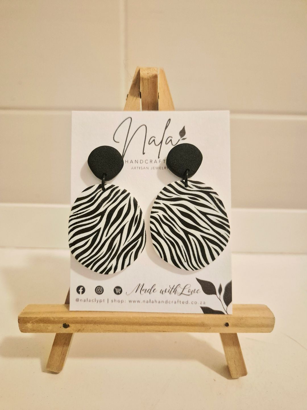 Zebra print dangle