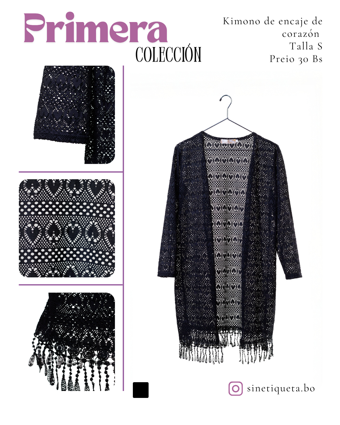 Kimono con encaje de corazón 