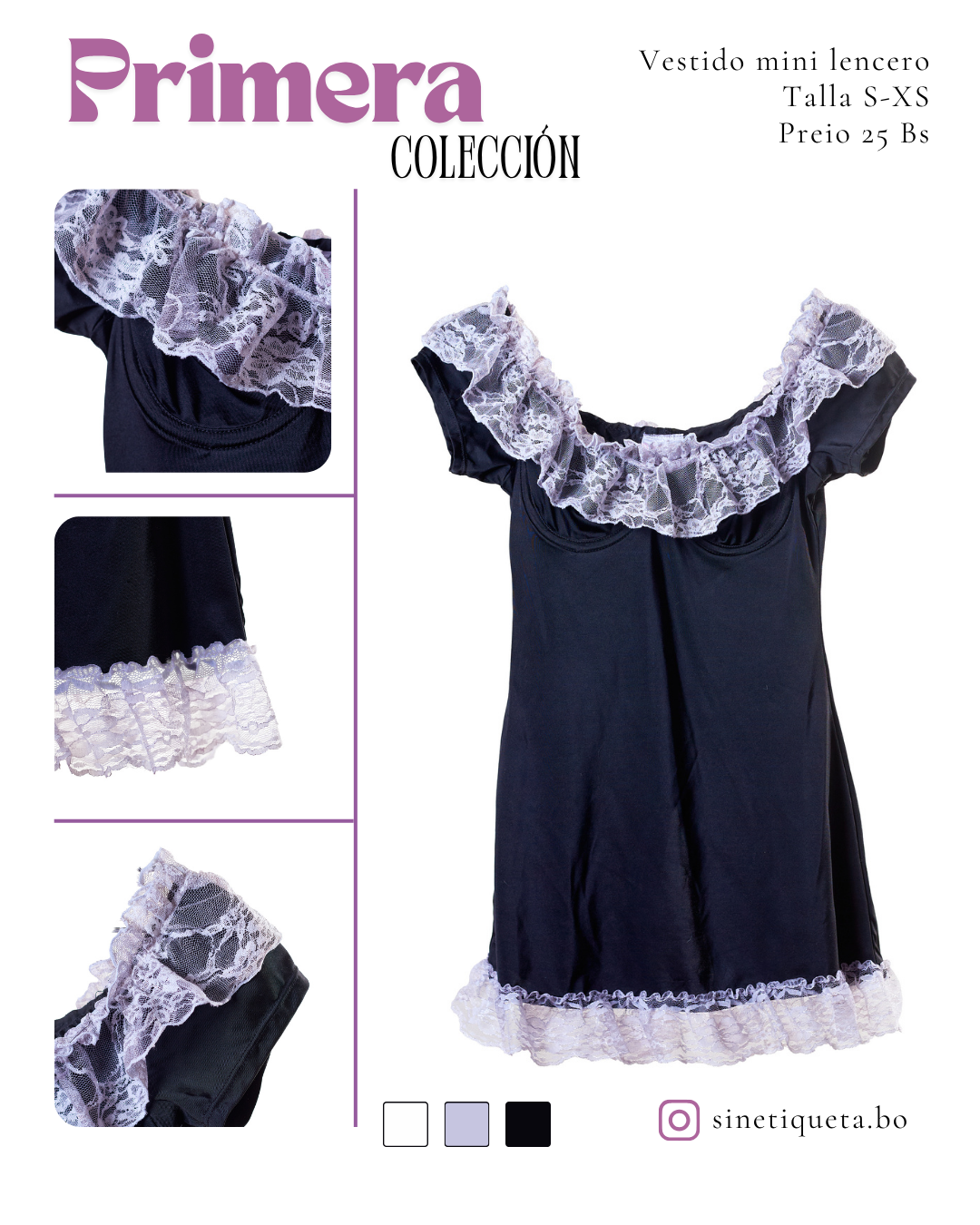 Vestido mini lencero