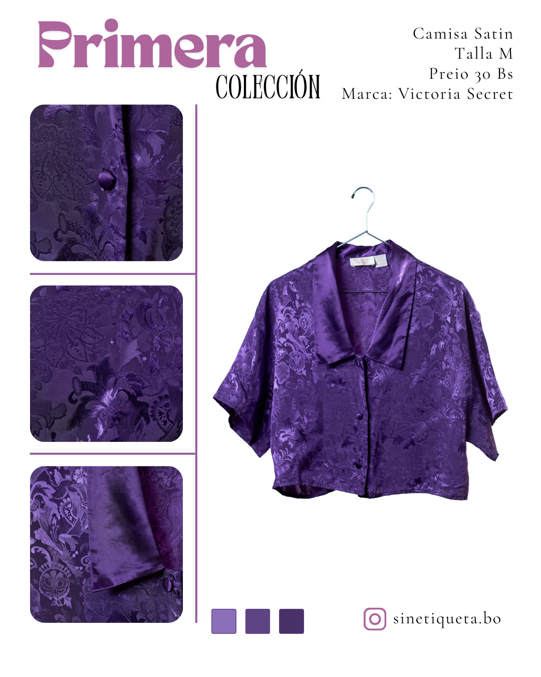 Camisa satinada morada 