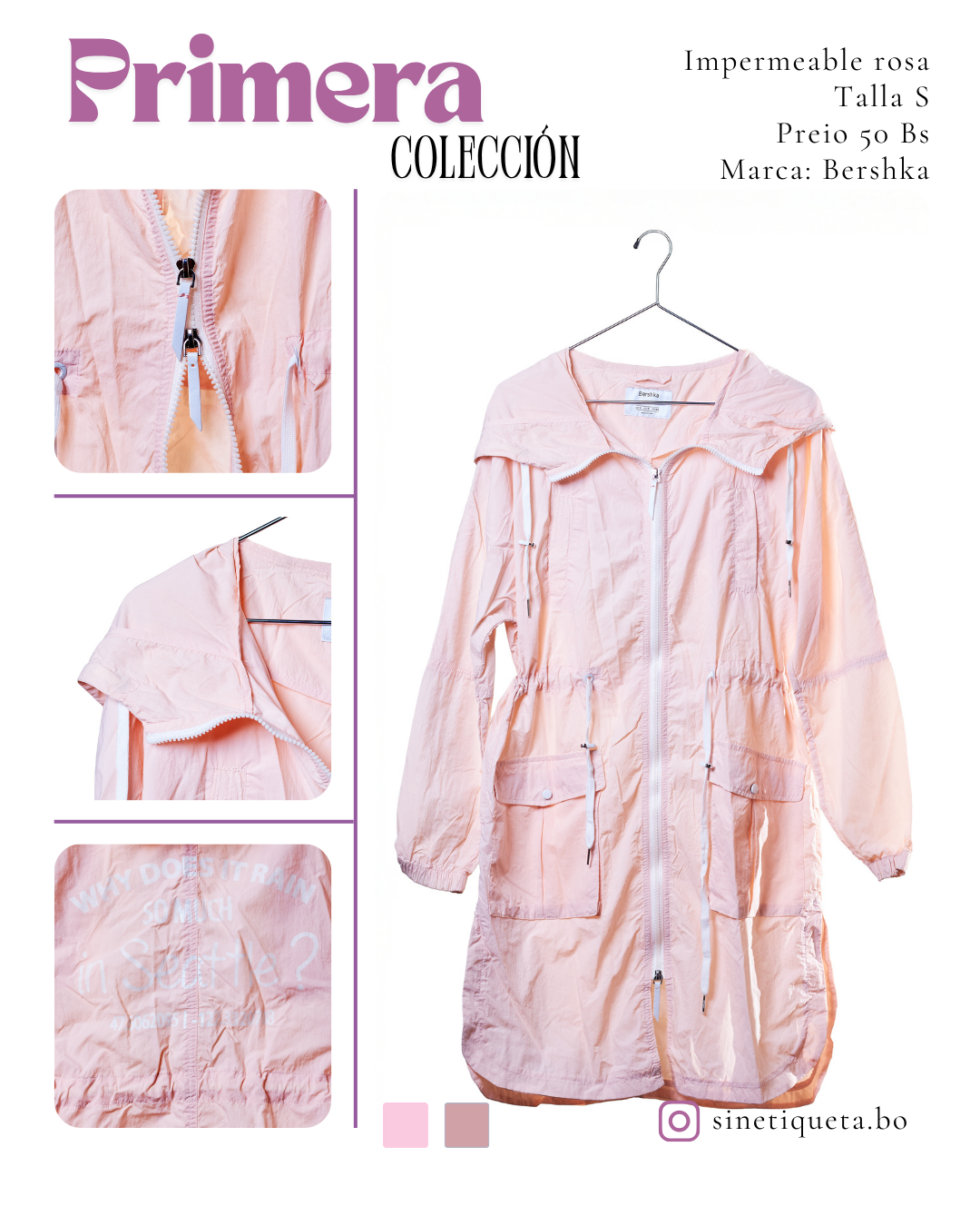 Impermeable rosa