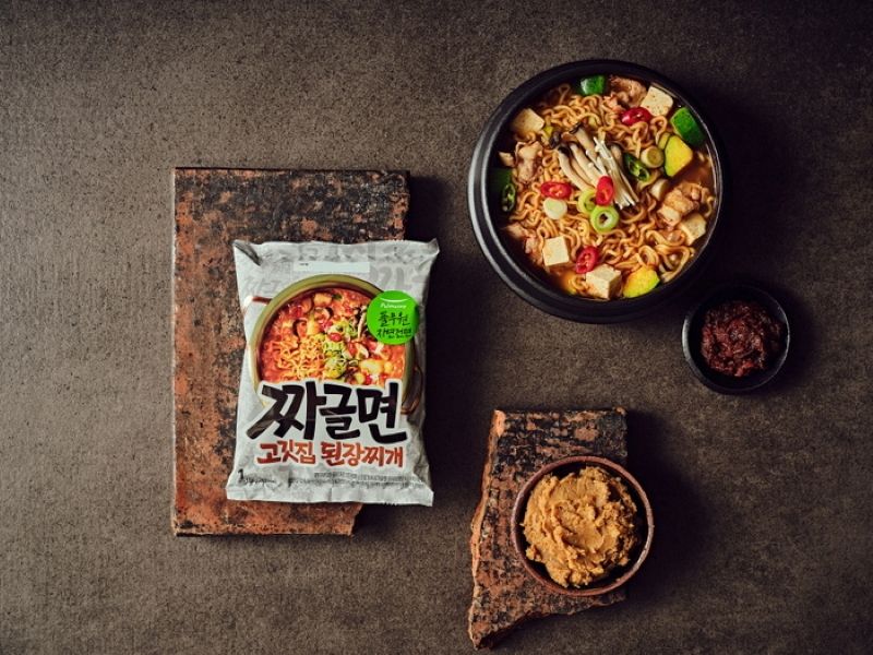 풀무원 짜글면 고깃집 된장찌개 SOYBEAN SOUP NOODLE 116g*4