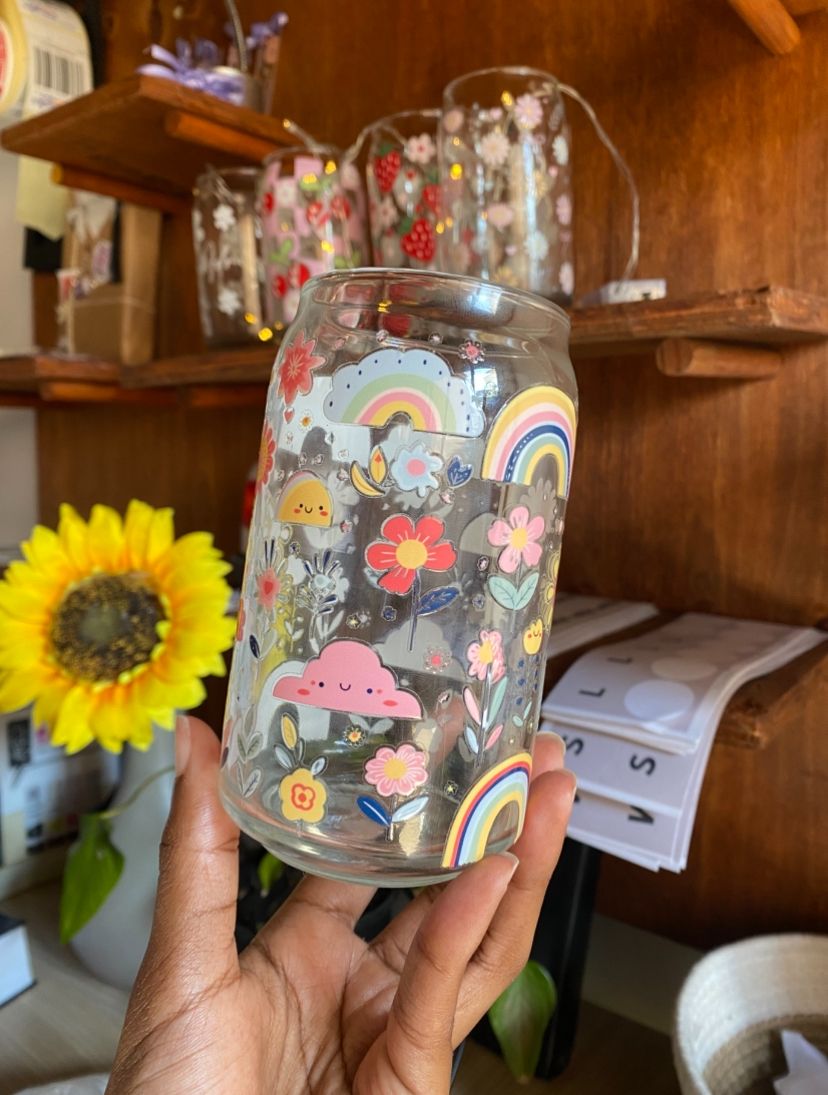 Rainbow Glass Can