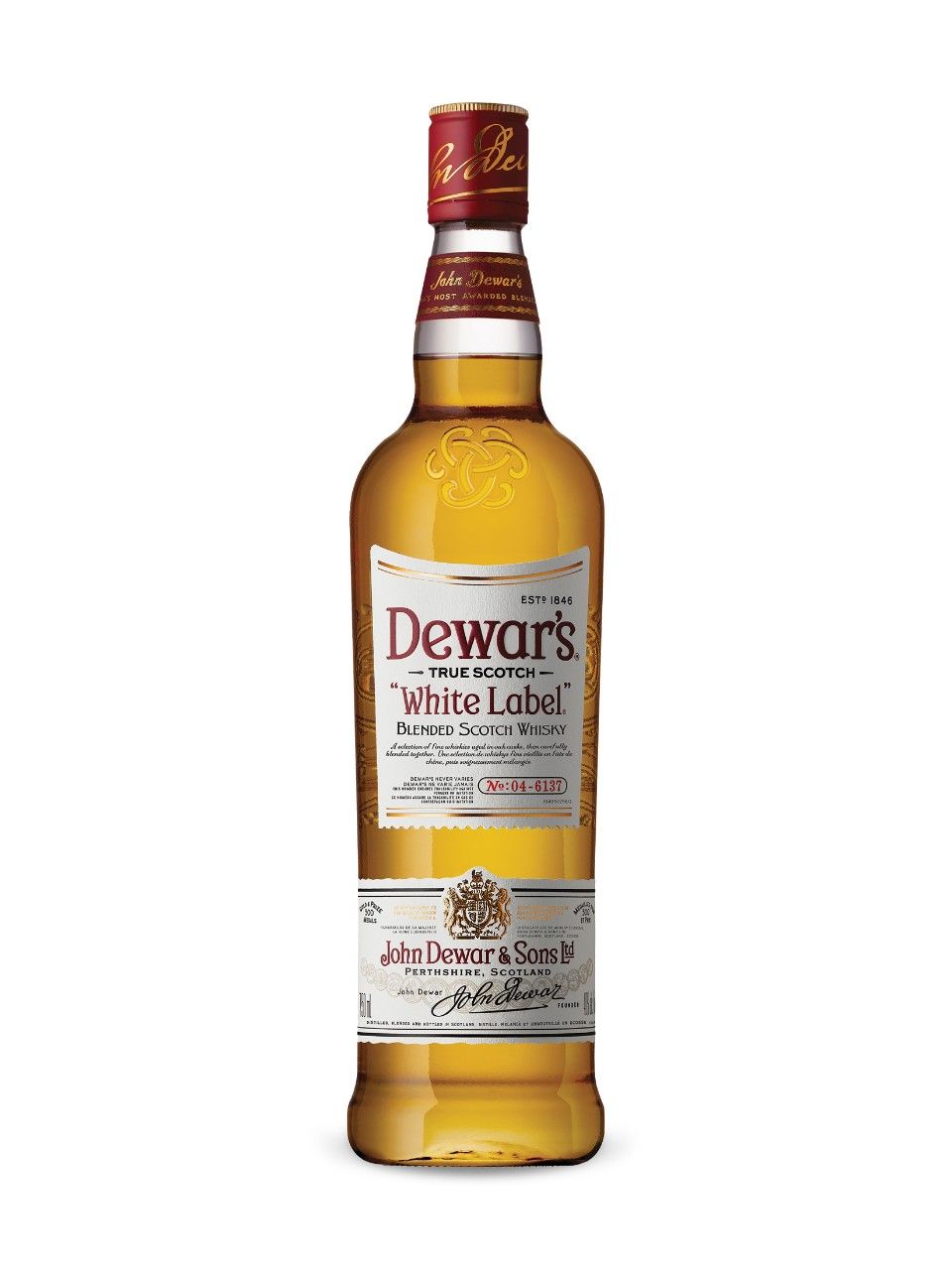 Dewers White Label Scotch, 1L.