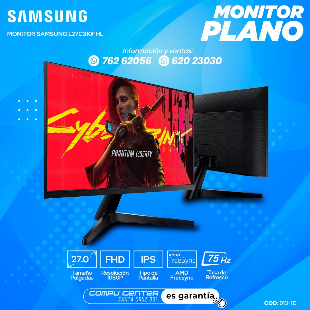 SAMSUNG L27C310FHL / 27.0¨ FHD / MONITOR PLANO / PANEL IPS / FRECUENCIA 75HZ