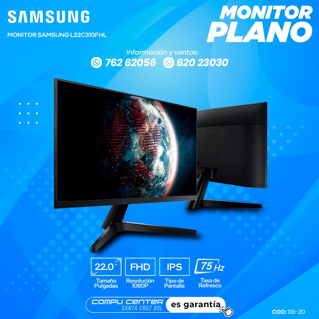 SAMSUNG L22C310FHL / 22.0¨ FHD / MONITOR PLANO / PANEL IPS / FRECUENCIA 75HZ