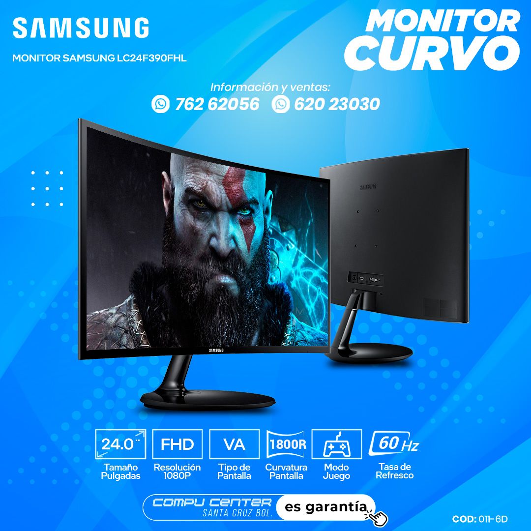 SAMSUNG LC24F390FHL / 24.0¨ FHD / MONITOR CURVO / PANEL VA / FRECUENCIA 60HZ