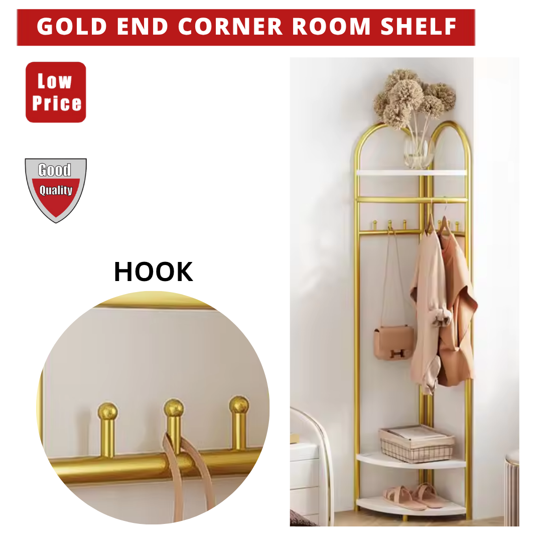 GOLD END CORNER ROOM SHELF