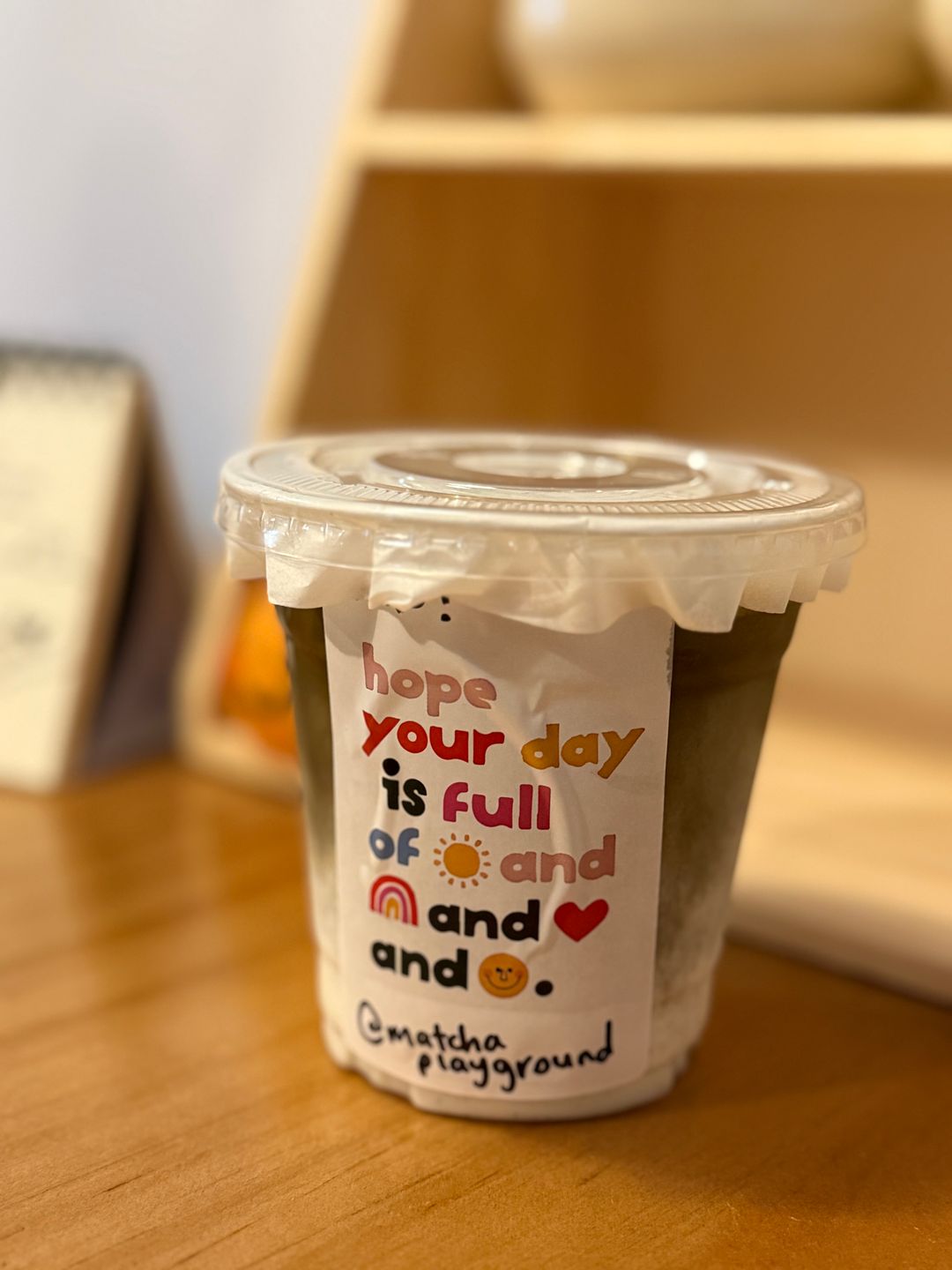 Hojicha oatmilk latte (iced)