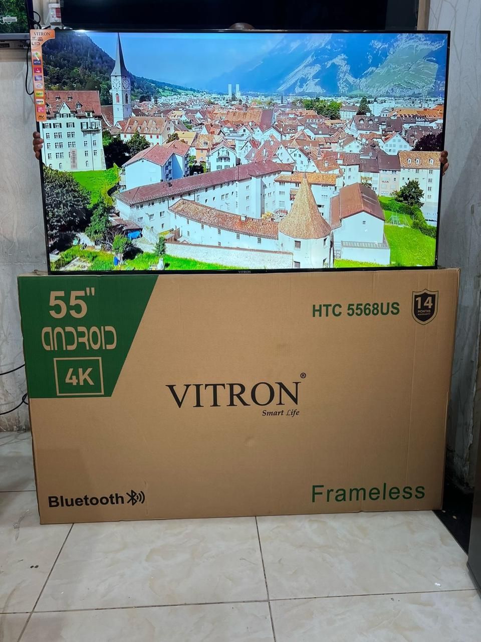 Vitron 55" Inches 4K Ultra HD Android -Smart TV ,Youtube+ Bluetooth-HTC5568S+TV GUARD 