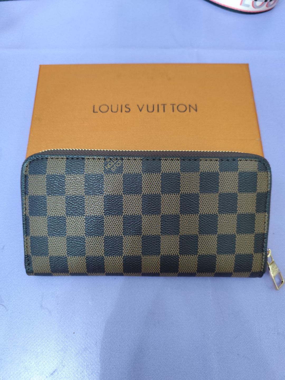 Cartera LV grande, cuadritos marrón 